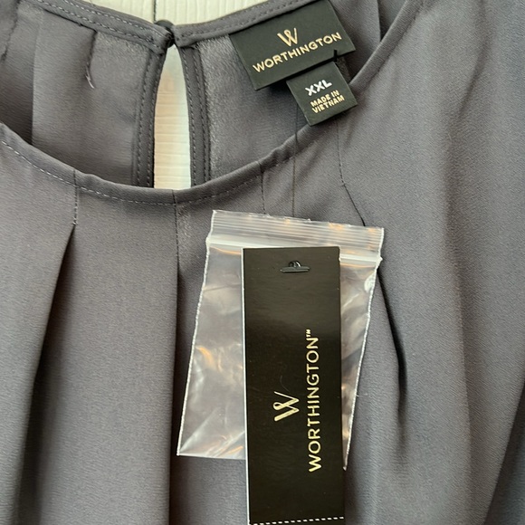 NWT Slate Gray Sleeveless Blouse 1012 - Picture 2 of 6